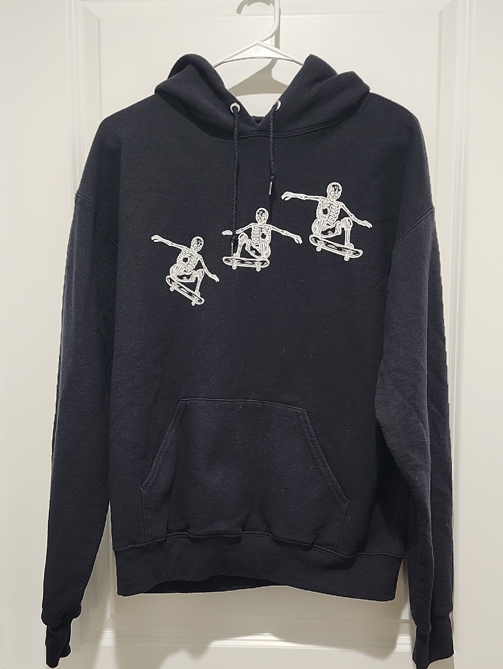 Bowery Supply Co Black Skeleton Skate Hoodie - Boys Size M